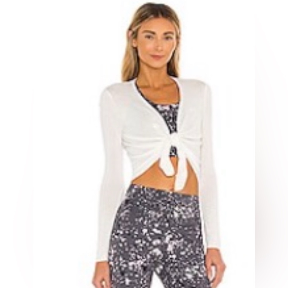 L'URV Cream Tie Front Yoga Cardi